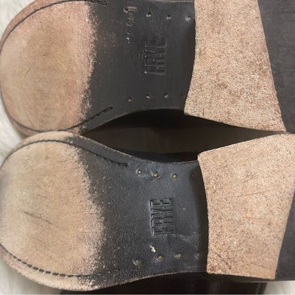 Frye Pippa 77007 Leather Black tall boots Back Zipper Size 6.5B - Picture 13 of 13